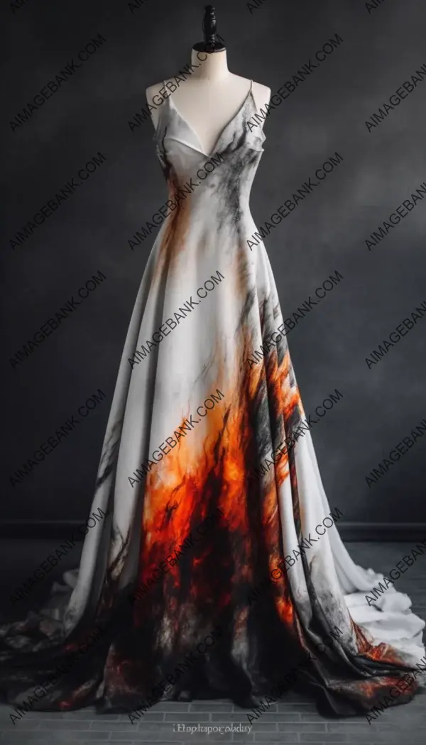 Flaming Wedding Attire with Katniss Everdeen Vibes