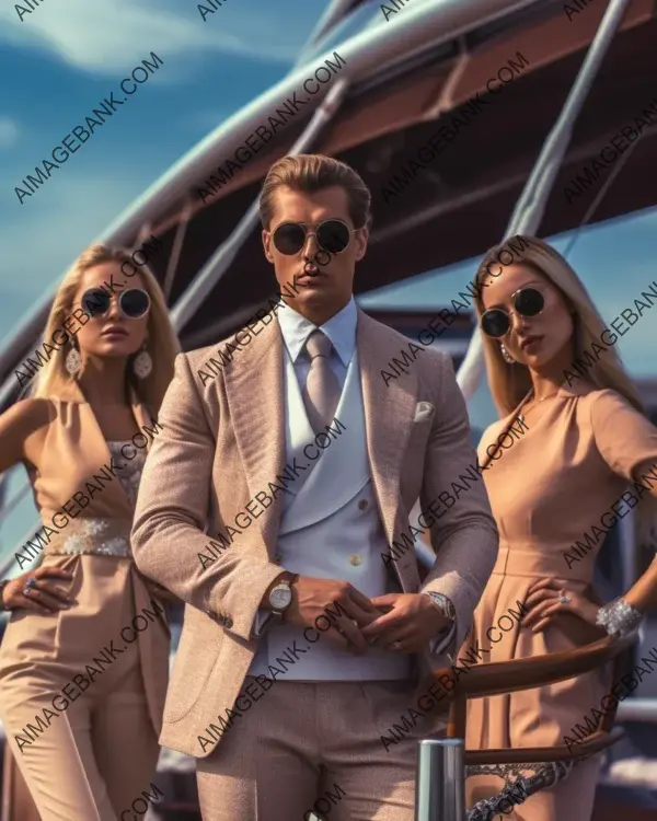 Capturing the elegance of billionaire fashion models on a luxurious sailing yacht