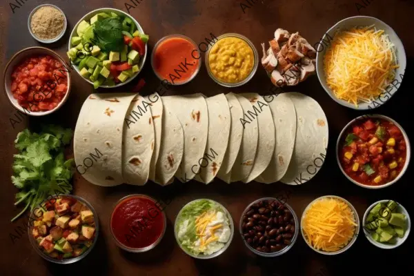 Burrito Ingredients Unveiled: Knolling Photography