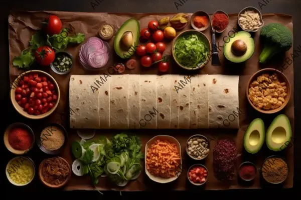 Ingredients in Perfect Order: Knolling Burrito Photography