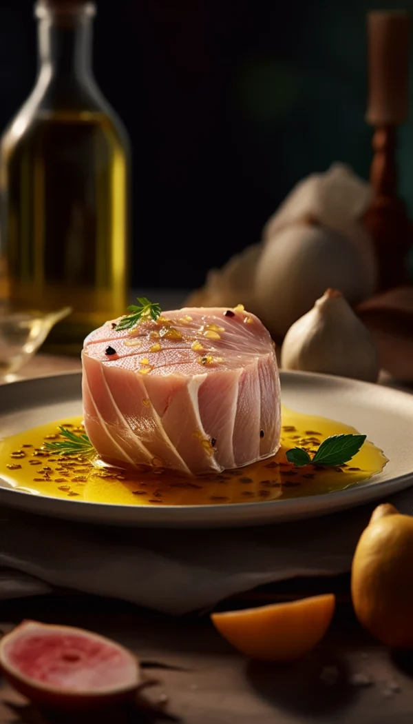 Captivating Poached Dish: White Tuna at its Finest