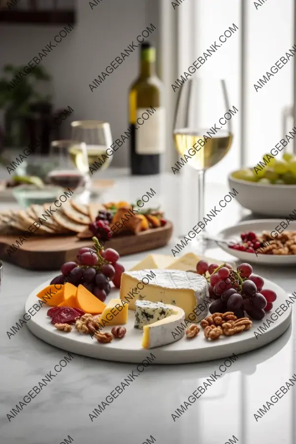 Delight Enticing Combination Cheese Plate Glass Wine