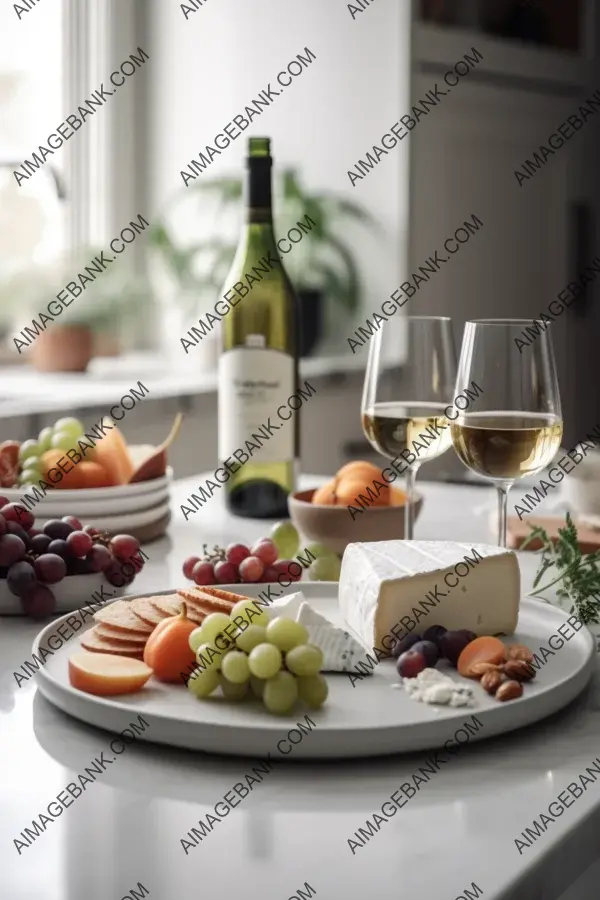 Delight Elegant Appetizing Combination Cheese Plate Glass Wine