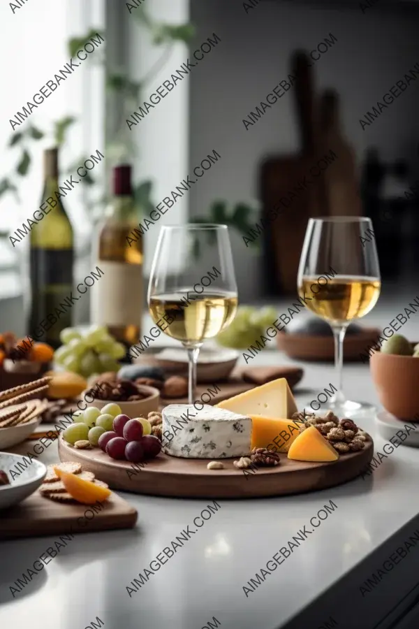Savor Exquisite Pairing Cheese Plate Glass Wine