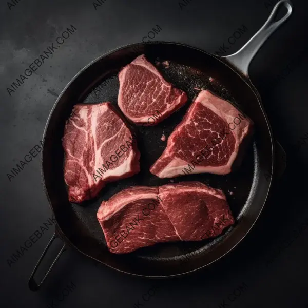 Elegant Top-Down Shot of Meat