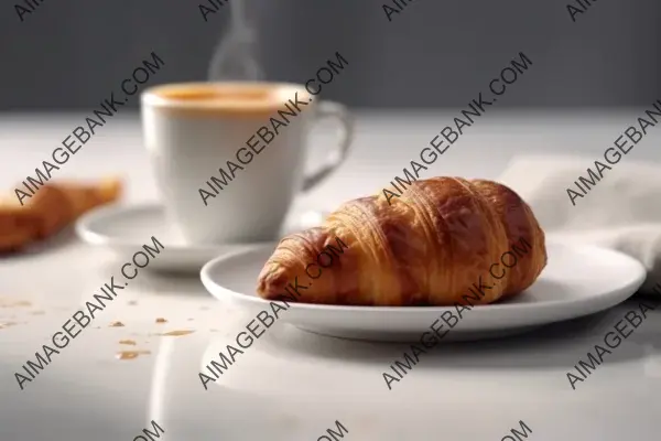 Savor Delectable Combination Croissant Cup Coffee