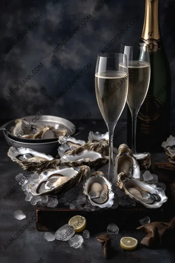 Delight in the exquisite combination of champagne and oysters