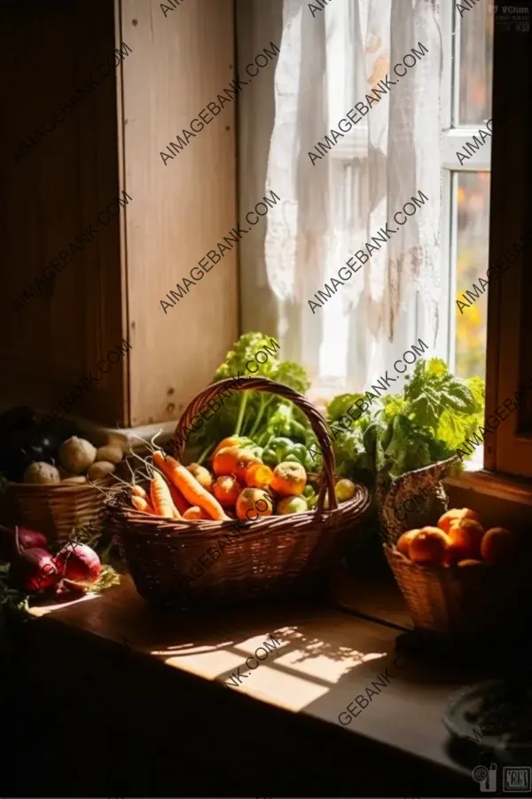 Garden&#8217;s Bounty: Captivating Basket of Fresh Vegetables on Display