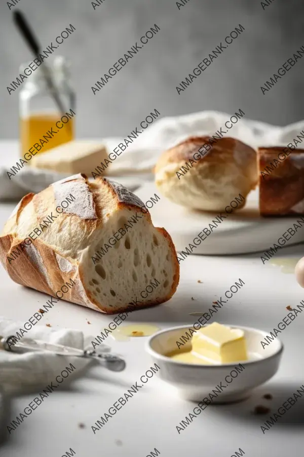 Delightful Combination of Freshly Baked Bread and Velvety Butter