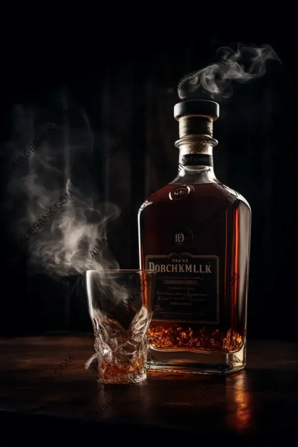 Smoky picture of a whiskey bottle