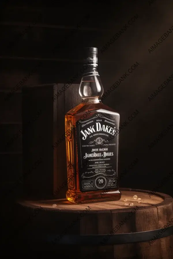 Captivating 4K image of a Jack Daniels bottle against wood