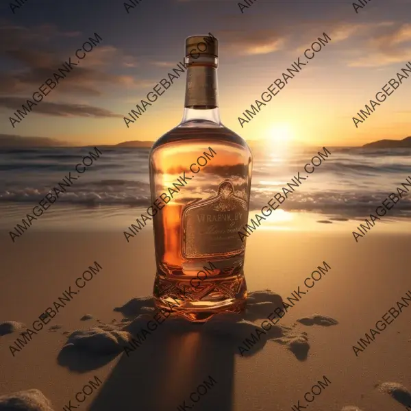 Intriguing photo of a label-less whiskey bottle on a plain background