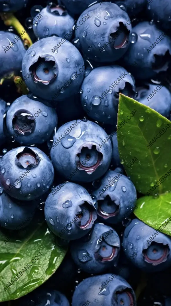 Fresh Blueberries with Water Drops