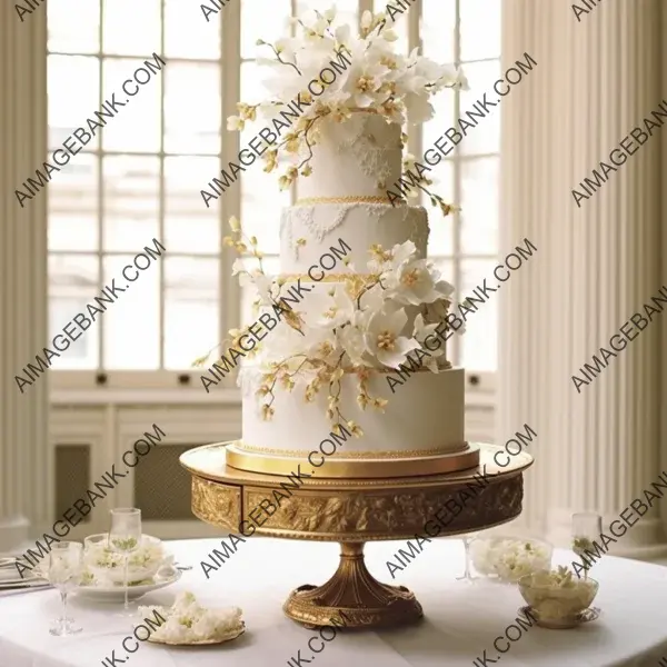 White Table with Luxurious Cake