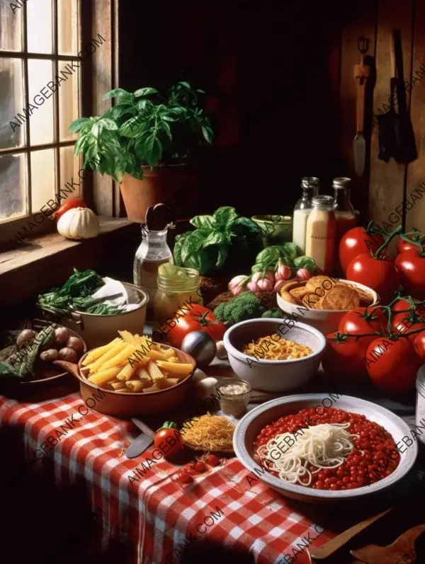 Italian culinary pride: a tantalizing pasta feast on a rustic table