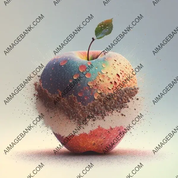 An apple&#8217;s journey: capturing its graceful transformation into pointillist art