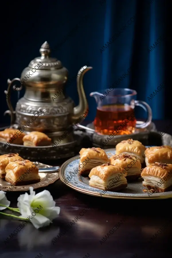 Exotic indulgence: capturing the sweetness of Turkish tea and traditional baklava