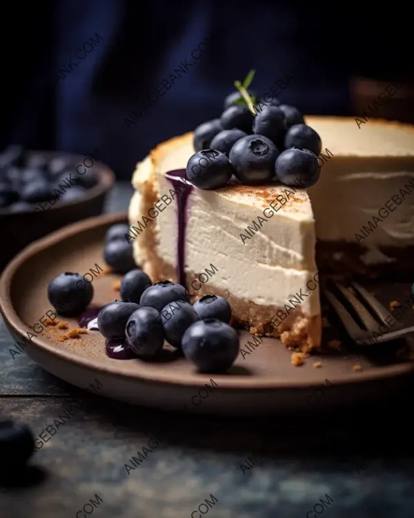 Deliciously divine: savoring a slice of cheesecake with blueberries