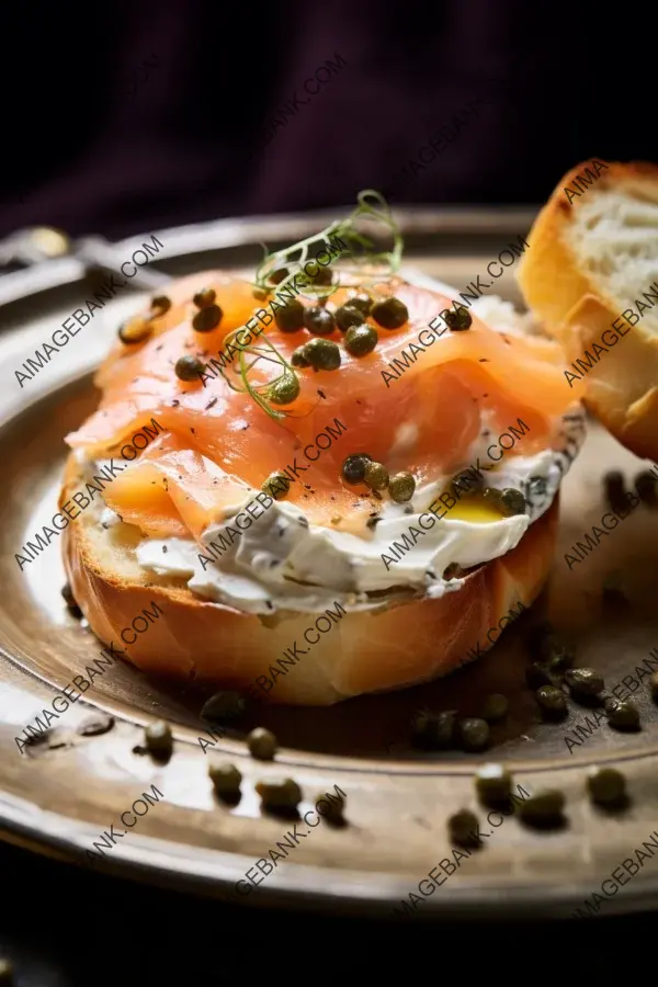 Cream Cheese Bagel Delight: Capers Galore