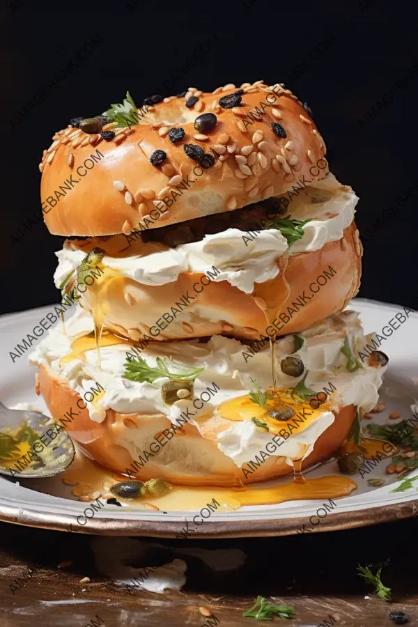 Scrumptious Bagel Delight: Cream Cheese and Capers