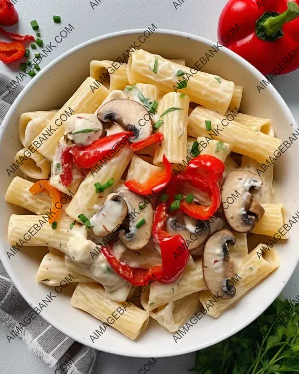 Creamy Alfredo Rigatoni: Garlic Mushroom Twist