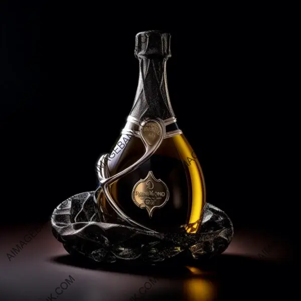 Product Shot: Dom Perignon Klein Bottle with Popping Cap