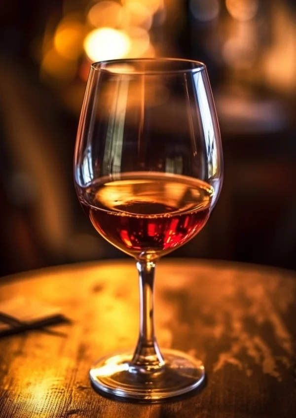 Elegant Maroon-Styled Wine Glass on Table