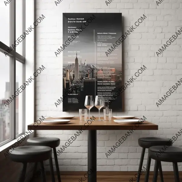 Trendy Loft-Style Restaurant Menu in New York