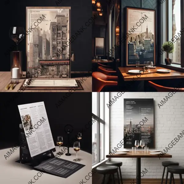 Chic Loft-Style Restaurant Menu in New York