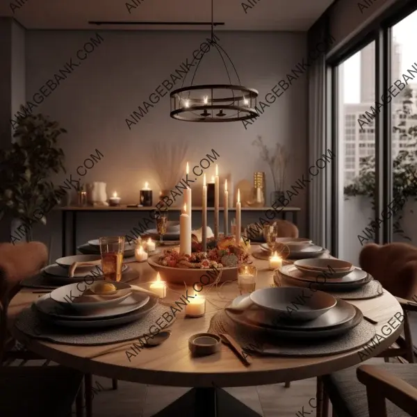 Modern Dining Room with Stylish Candle Holder