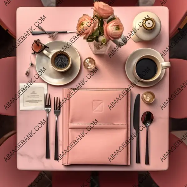 Captivating Top-View of Elegant Parisian Cafe