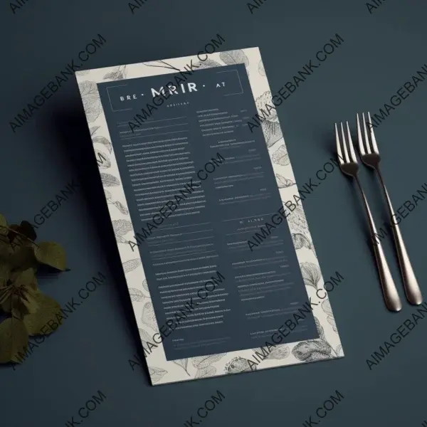 Elegant Text-Based Restaurant Menu