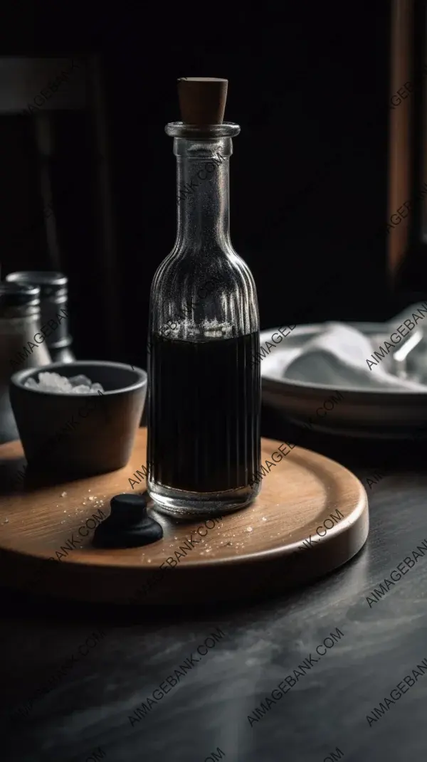 Elegant Bottles of Oil and Salt on Table