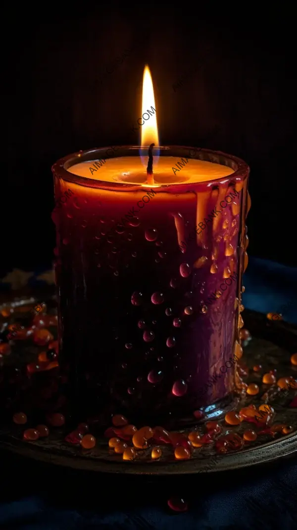 The candlelight in the photo has a dynamic background.