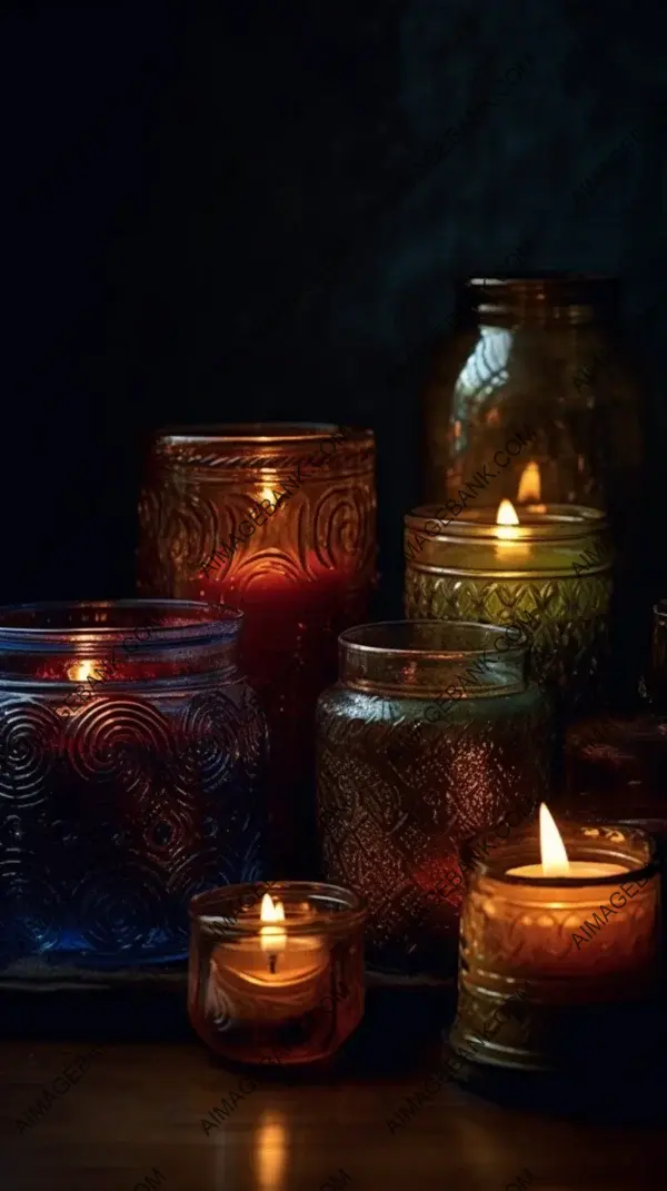 In the photo, the candlelight is complemented by a dynamic background.