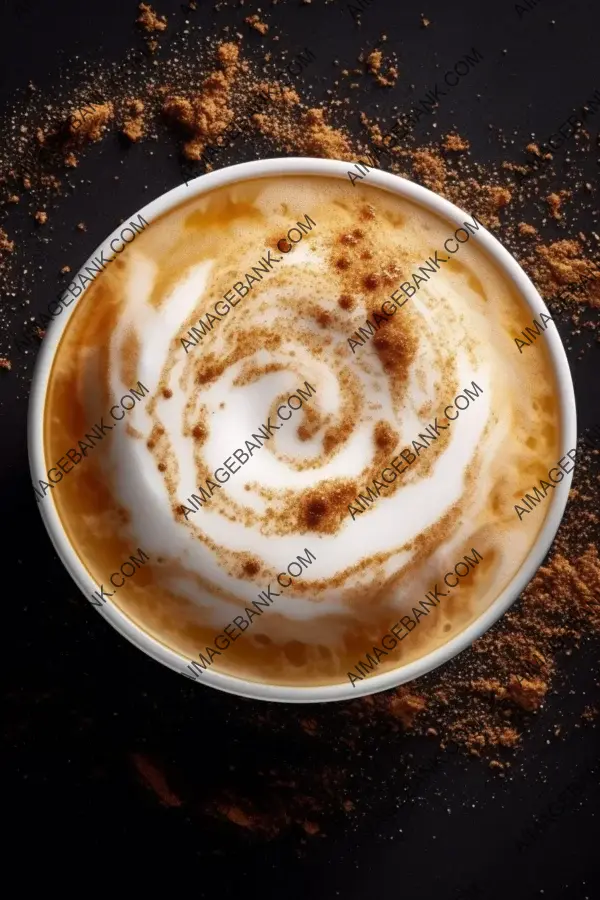 Macro photograph showcasing coffee foam for restaurant menus