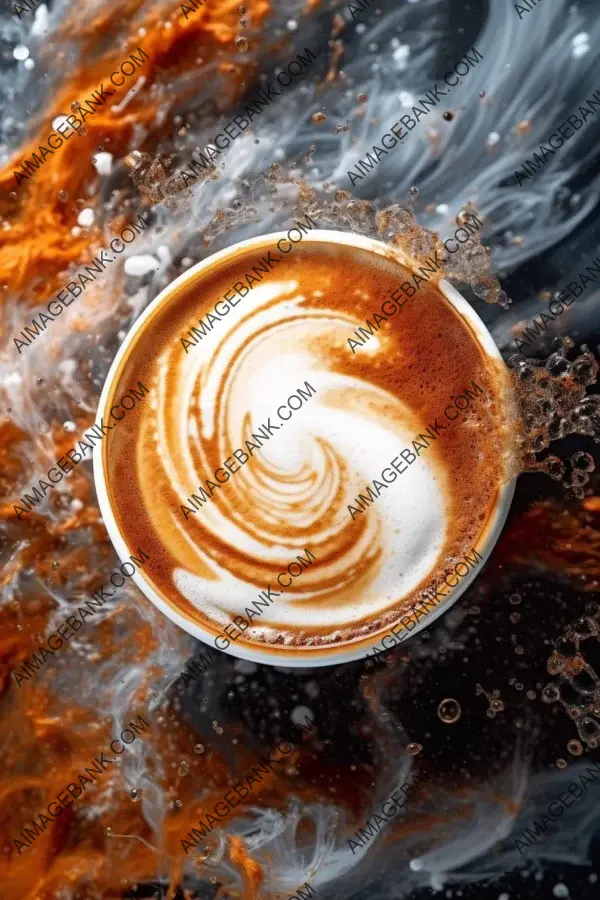 Intriguing composition showcasing coffee foam for restaurant menus