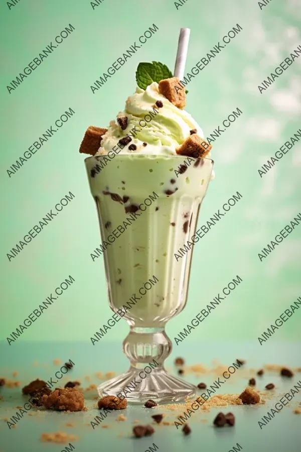 The photo of the mint chocolate chip milkshake captures the fun of enjoying it.