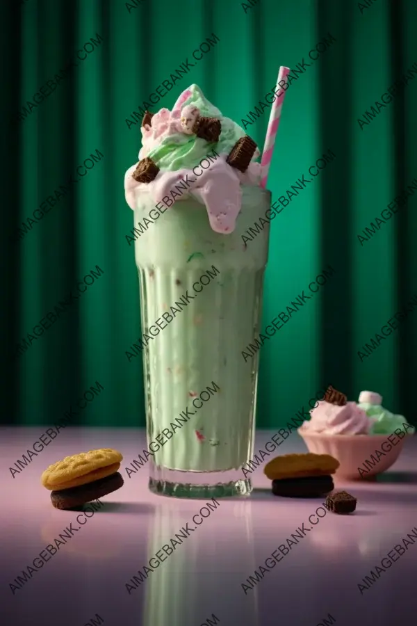 Enjoying the mint chocolate chip milkshake is a delightful experience as shown in the photo.