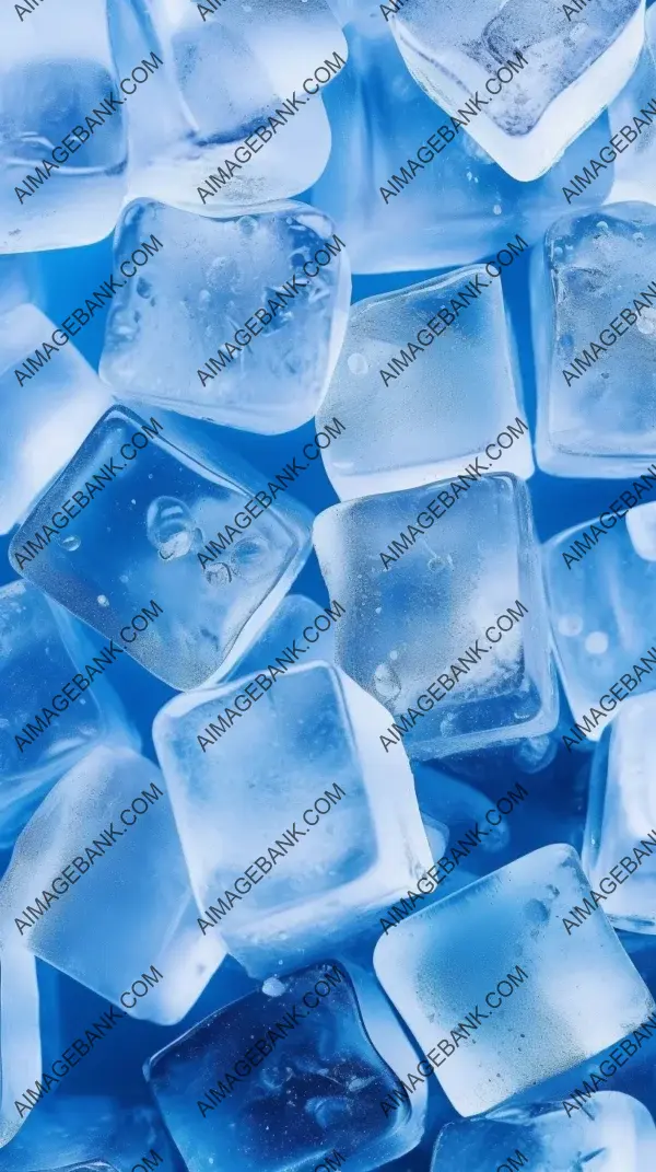 Intriguing composition featuring a full-screen view of ice cubes with a white gradient