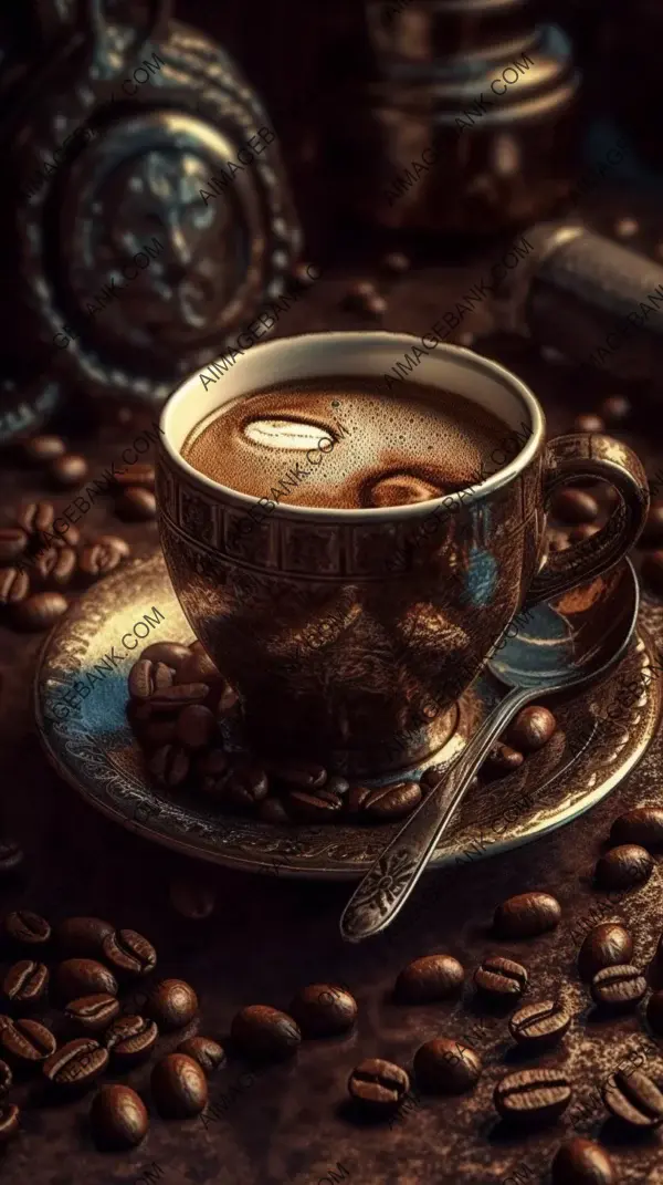 Realistic photography with dynamic composition captures the essence of the most delicious coffee in the photo.