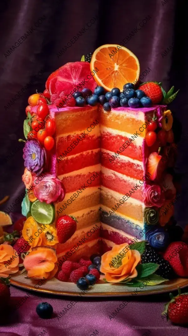 The cake slices style is beautifully captured in images of rainbow cakes.