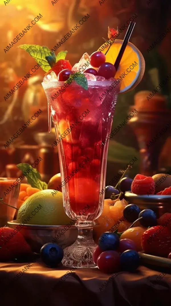 Realistic photography combined with vibrant colors results in a summer cocktail masterpiece in the photo.