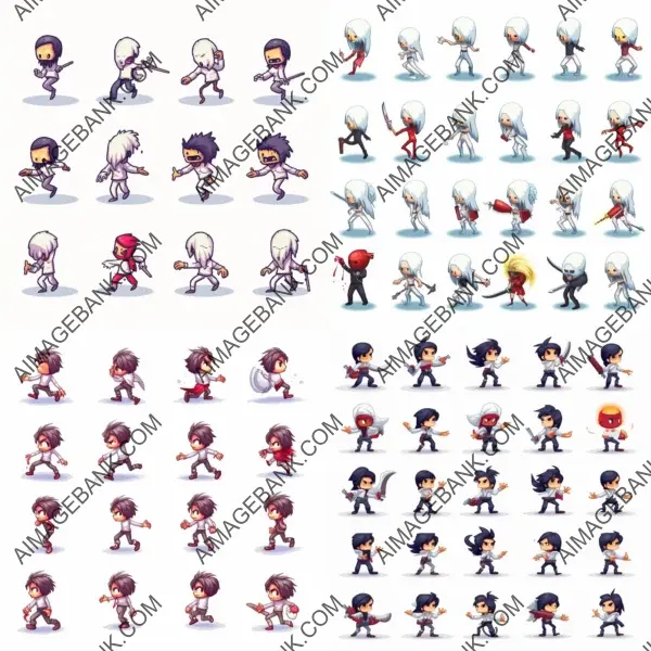 Different Videogame Character Animation Spritesheets