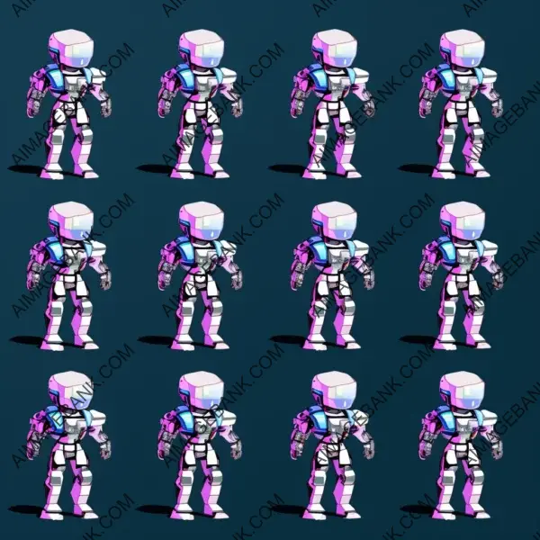 Sprite sheet featuring walking animation for game character