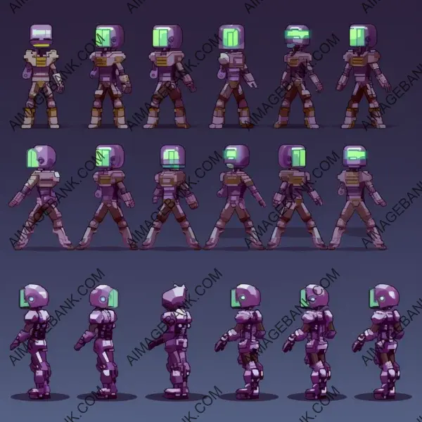 Walking animation sprite sheet for game character