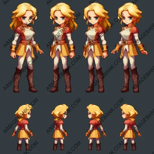 Creating a comprehensive sprite sheet for a blonde woman thief character