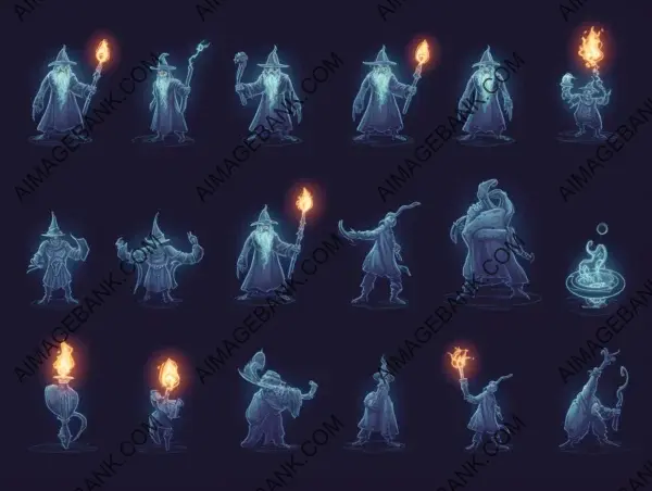 Developing an animation spritesheet for a magical wizard character