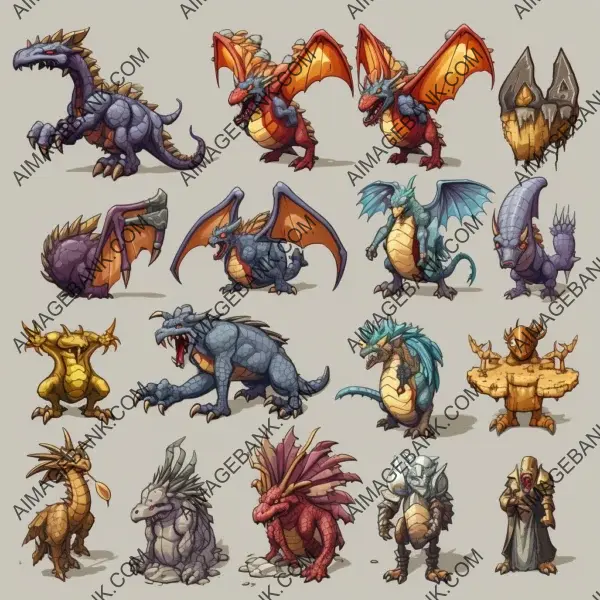 Heroes from the Might: 2D game sprite creatures