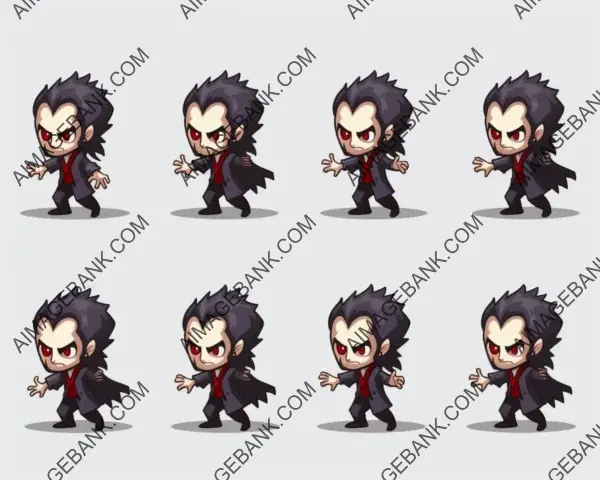 Create sprite frame for chibi-vampire character